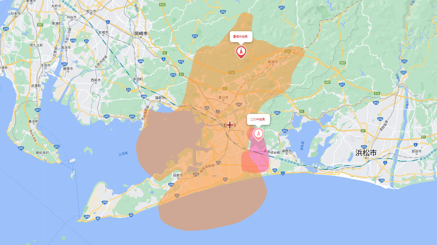 豊橋市の電波事情
